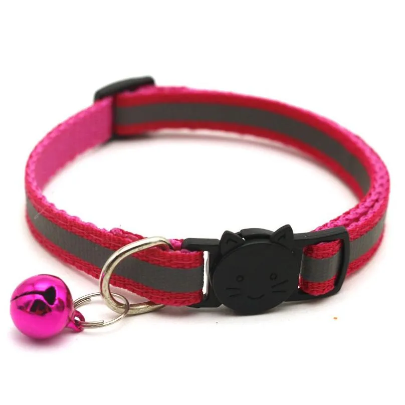 adjustable reflective dog collars pet collars with bells charm necklace collar for little dogs cat collars pet supplies 