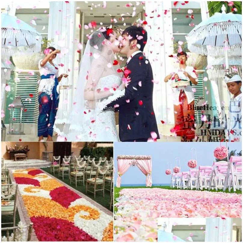 2000pcs/20bag flower hand made 2022 new rose petals for wedding artificial silk flower marriage decoration valentine