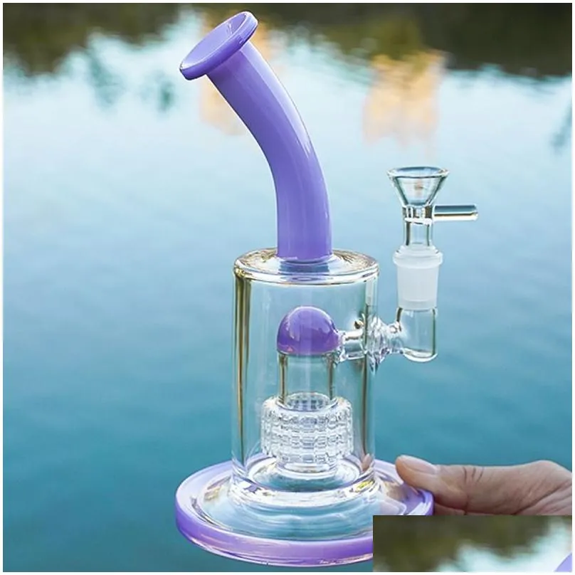 4 colors dome perc thick glass bong hookahs wheel filter heady glass oil dab rigs 14female joint bongs birdcage percolator splash guard water pipes with bowl