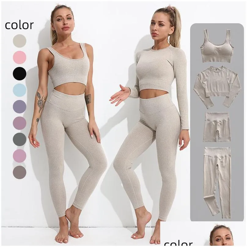 yoga outfit 23 piece set women gym wear seamless sports bra crop top high waist leggings fitness sportswear workout outfits woman