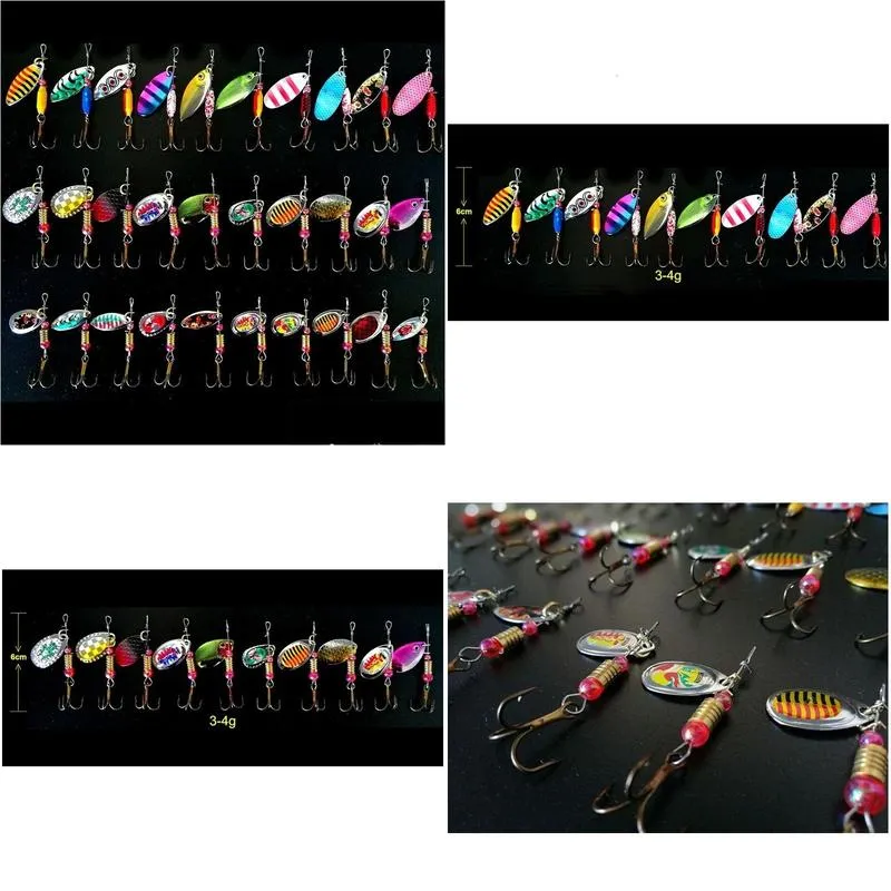 baits lures fjord 30 pcs lot spinning spoon fishing set kit spinner freshwater saltwater equipment accessories artificial bait l230110