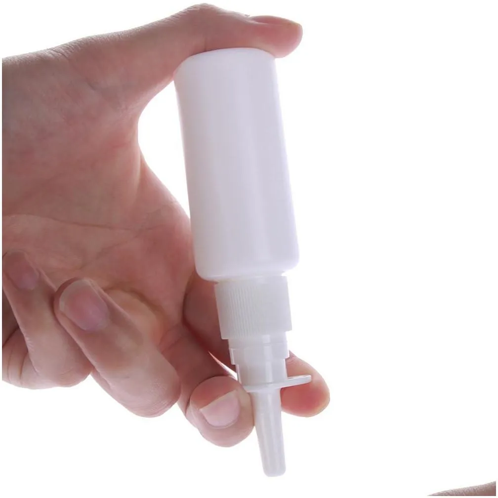 Key Rings 1pc White Vacuum Plastic Nasal Spray Bottles Pump Spray Nose Fog Mist Bottle For Medical Packaging 5ml 10ml 15ml 20ml 30ml Swy