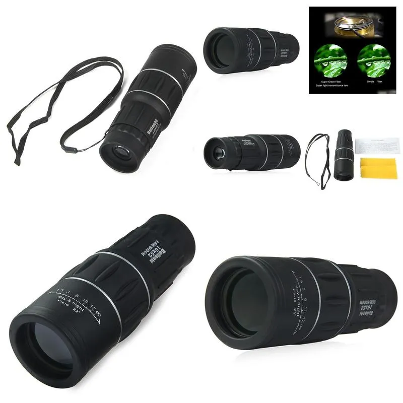 16 x 52 dual focus monocular spotting telescope zoom optic lens cameras binoculars coating lenses hunting optic scope9633582