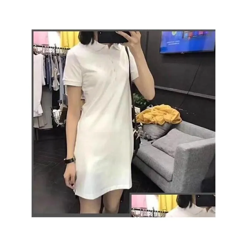 polo crocodile womens dress fashion 100% cotton shirt dresses casual polo clothing a-line skirt  crocodile dress apparel