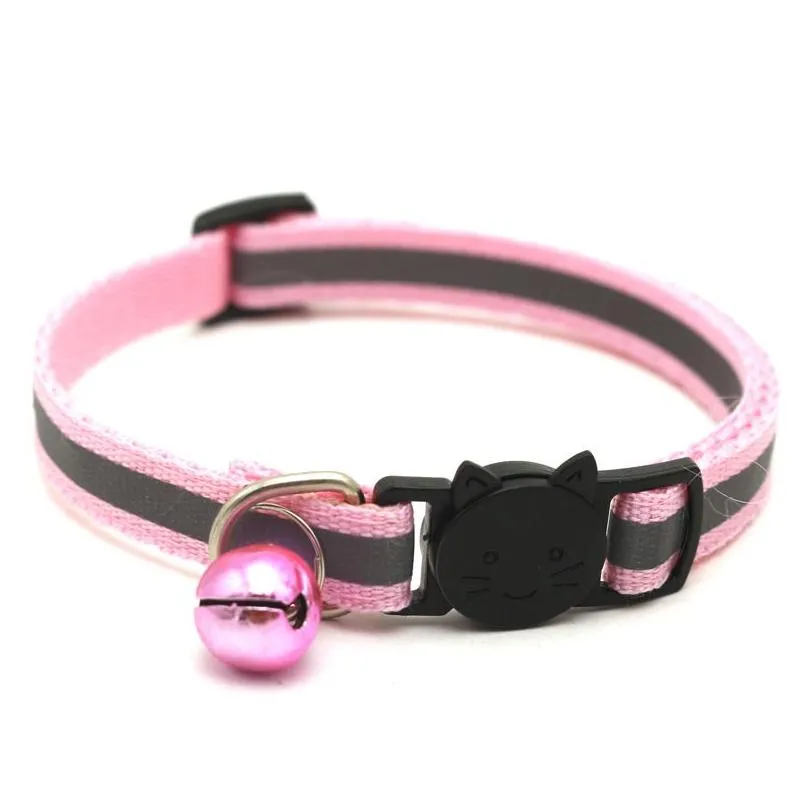 adjustable reflective dog collars pet collars with bells charm necklace collar for little dogs cat collars pet supplies 