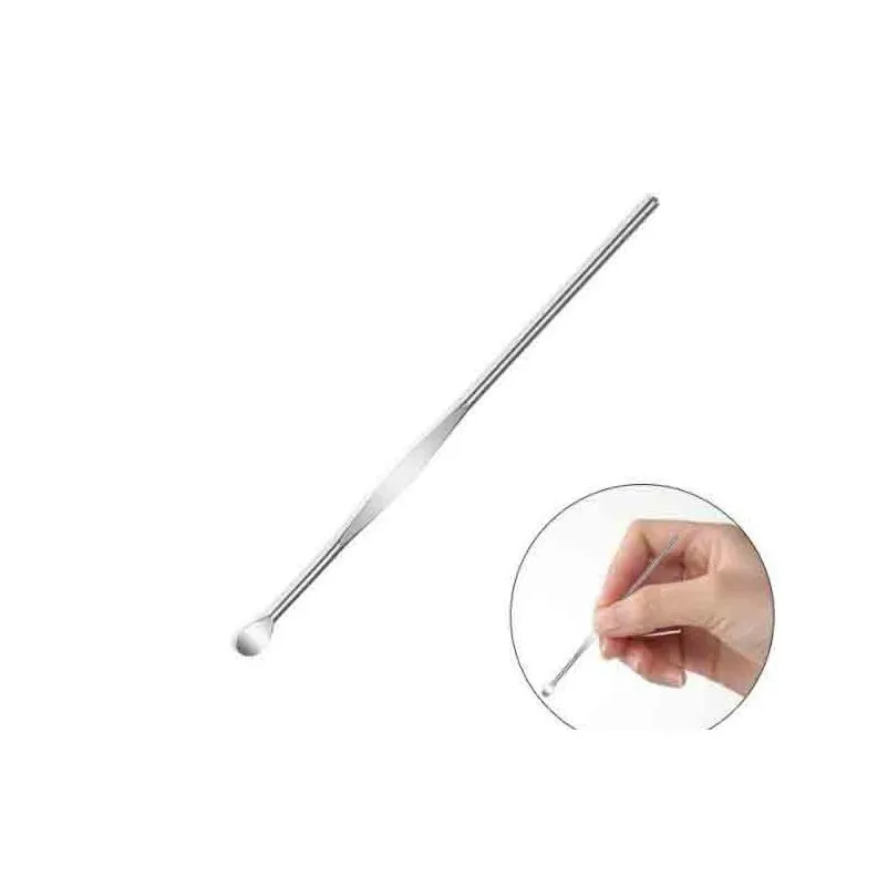 wax dabber tools clean stainless steel smoking accessories metal earpick for container dry herb bongs hookahs