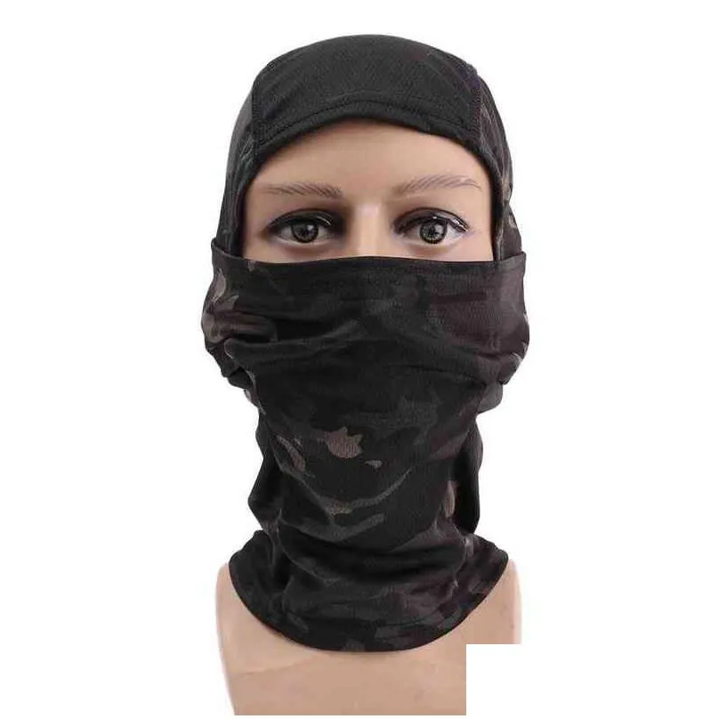 tactical balaclava full face mask military camouflage wargame helmet liner cap cycling bicycle ski mask airsoft scarf cap y1229