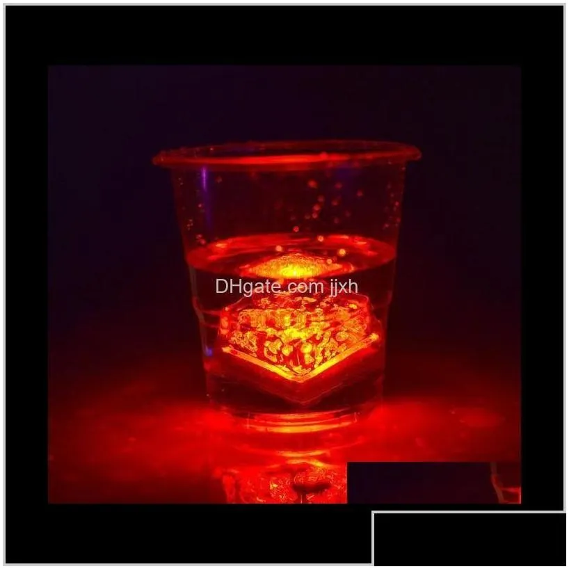 Party Decoration Aoto Colors Mini Romantic Luminous Artificial Ice Cube Flash Led Light Wedding Christ