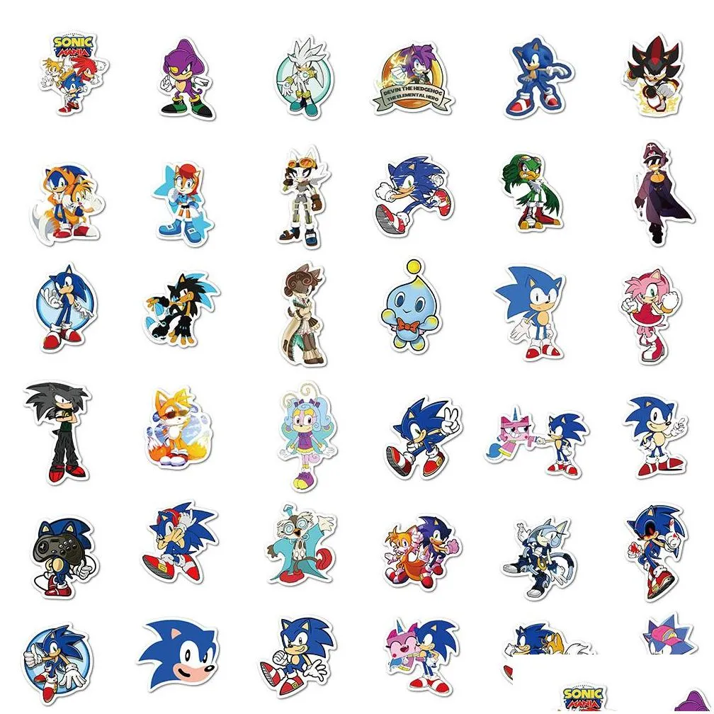 100 pcs mixed car sticker hedgehog cartoon for laptop skateboard pad bicycle motorcycle ps4 phone luggage decal pvc guitar fridge