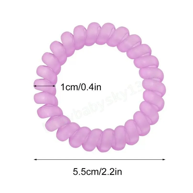 telephone wire coil hair tie band woman frosted elastic rubber girl holder bracelet accessory ponytail headdress