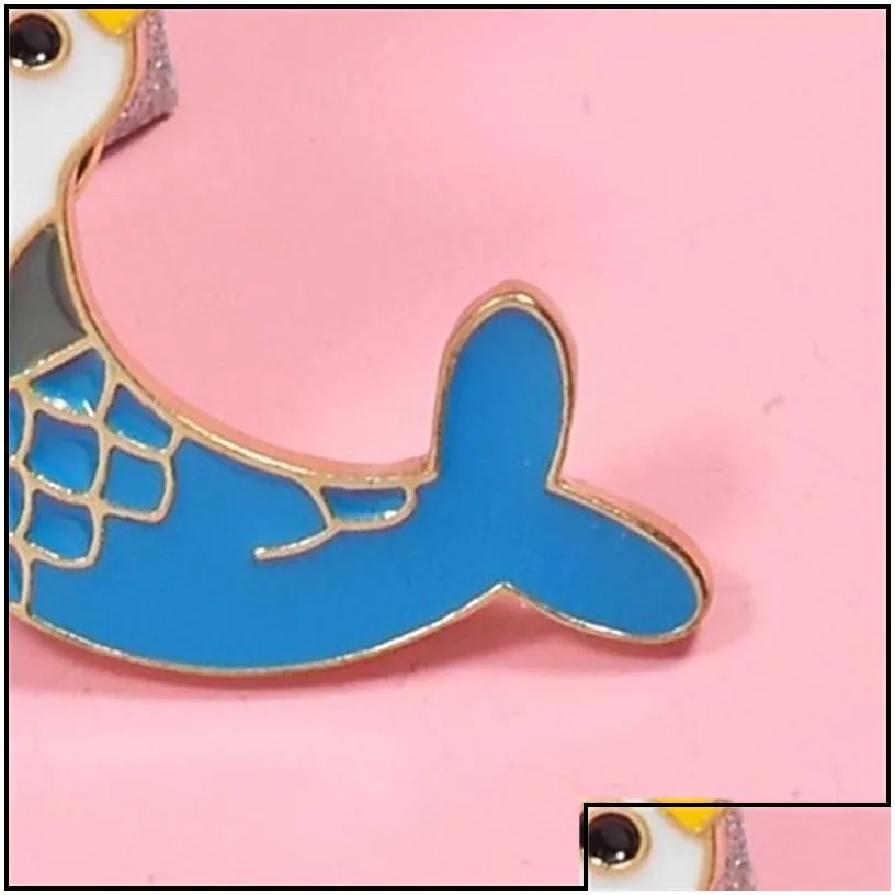 pins brooches jewelry pins brooches unisex cat head mermaid tail lapel hat pin tie tack enamel brooch 625 h1 drop delivery dhxsv