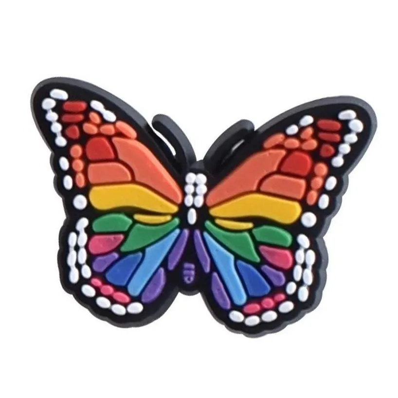 shoe parts accessories wholesale insect colorf butterflys jibbitz for clog pvc charms buckles fashion soft rubber drop delivery sho