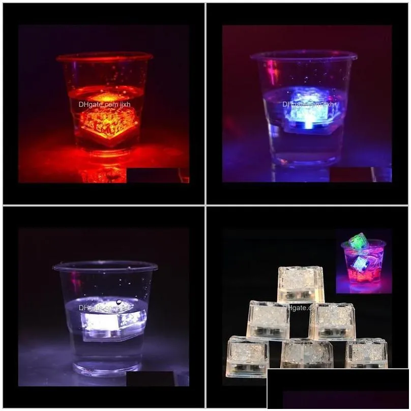 Party Decoration Aoto Colors Mini Romantic Luminous Artificial Ice Cube Flash Led Light Wedding Christ