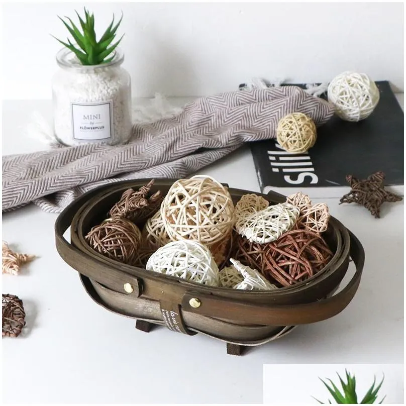 rattan wicker ball rustic spheres balls for handmade christmas wedding home party diy decor child pet toys table vase filler 1255 v2