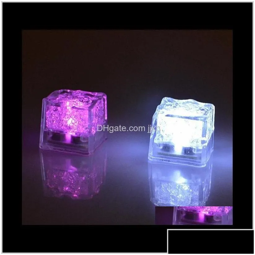 Party Decoration Aoto Colors Mini Romantic Luminous Artificial Ice Cube Flash Led Light Wedding Christ