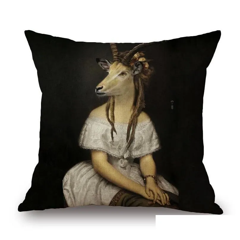 cushiondecorative pillow nordic art posters style decorative cushion cover zebra giraffe elephant horse fashion animal wearing