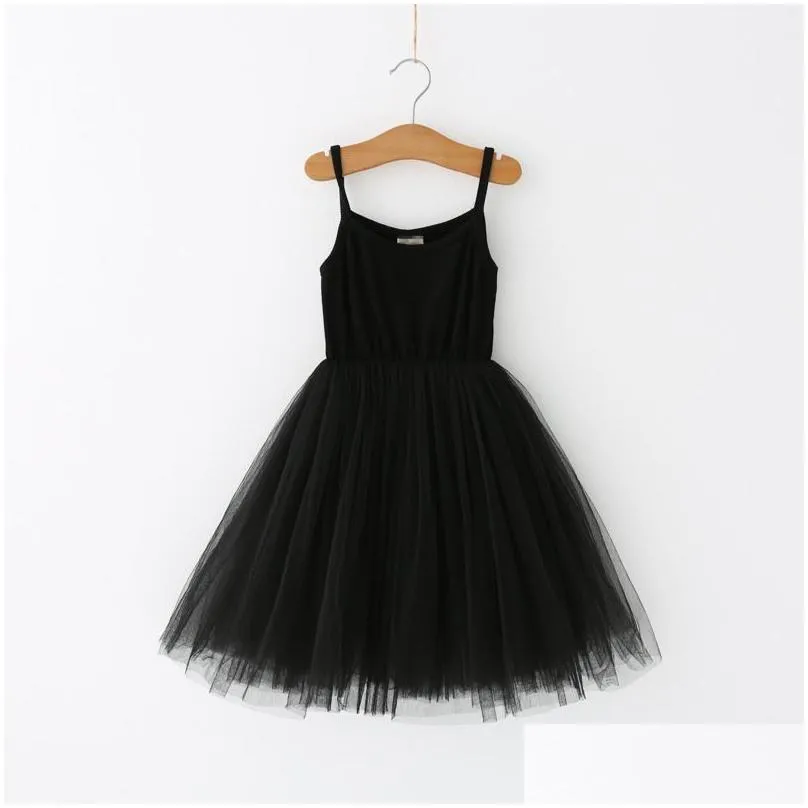 summer born kids baby girls sleeveless pure color tulle dresses for girls dresses 1-7yrs baby kids girls dress princess dress