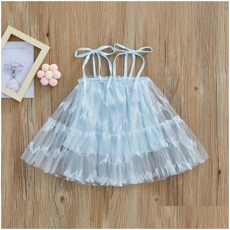 girls dresses summer toddler kids girls princess dress embroidery sleeveless sling casual mesh tulle clothesgirls