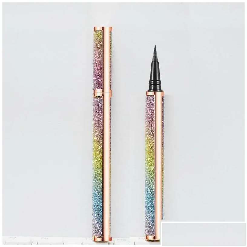Eyeliner Eye Pencil Glue Pen Starry Black Eyeliners Adhesive Waterproof Lash Pens Color Easy To Wear Longlasting Natural Fast Dry Dh