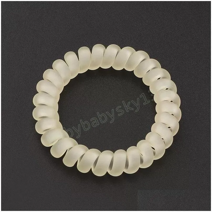 telephone wire coil hair tie band woman frosted elastic rubber girl holder bracelet accessory ponytail headdress