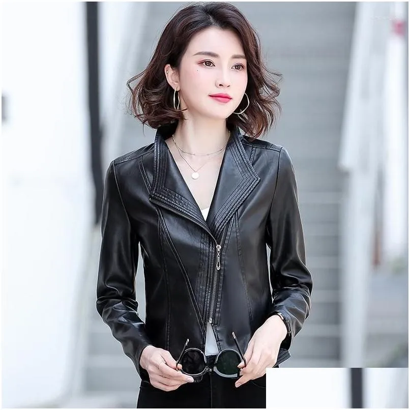 Faux ladies leather jacket outlet