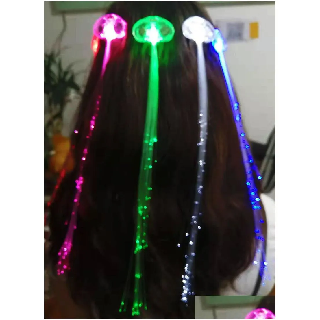 flowerlume led crown headband - fiber optic glowing hair accessory for parties festivals halloween carnivals.