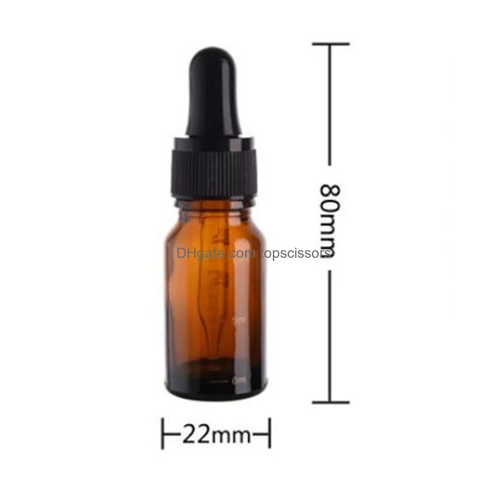 new health 10ml degree mark amber glass dropper refillable tea tree oil essential aromatherapy perfume container liquid pipette bottle