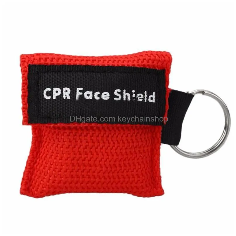 mix color cpr resuscitator mask keychain emergency face shield one-way valve first-aid cpr mask for health care