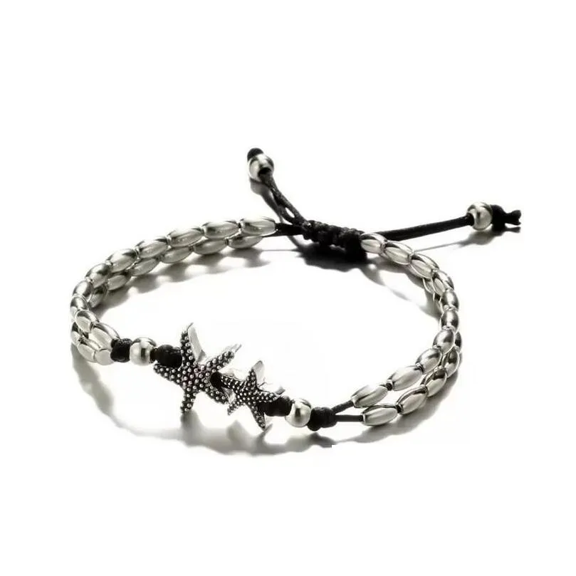 bohemian women bracelets anklets star om yoga pendant anklet rope chain ankle starfish anklet