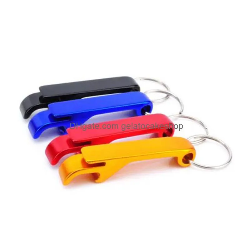kitchen colorful portable resistance aluminum alloy beer openers wine bottle openers tool with keychain ring creative ornaments