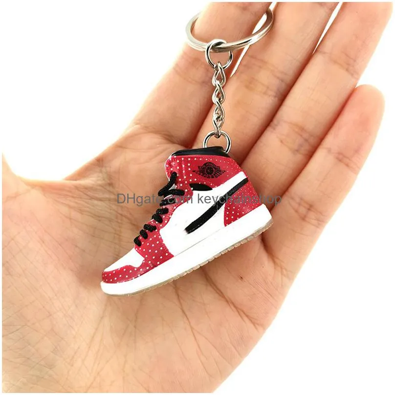 designer crystal sole shoes keychain trend 3d stereo mini basketball shoes hollow sneaker bag pendant