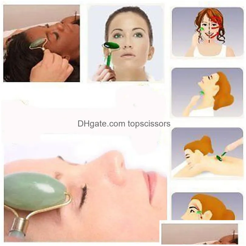 hot practicaln women lady facial relaxation slimming tool jade roller massager face body head neck foot massaging