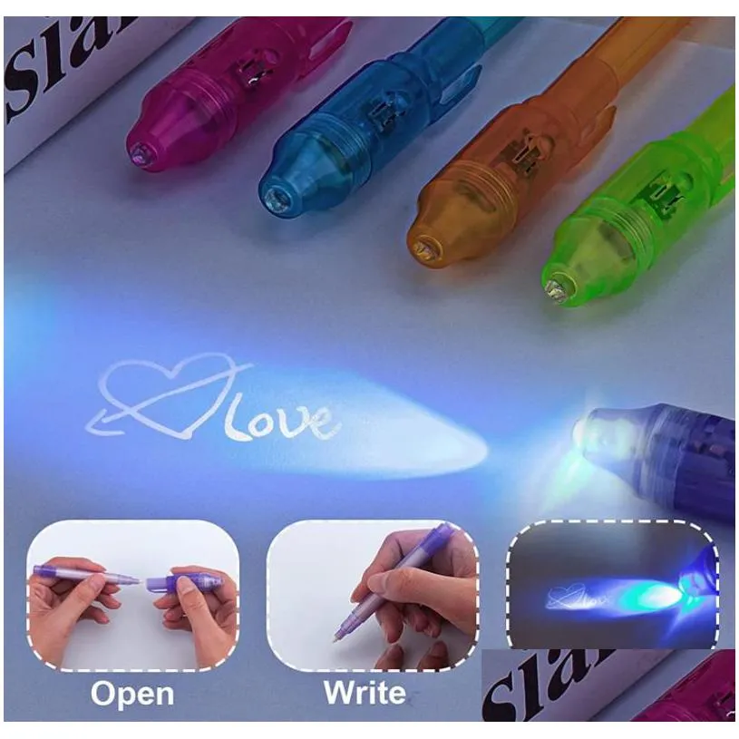 uvision mark pen disappear ink writer with blacklight led party favors gifts - 7 colors