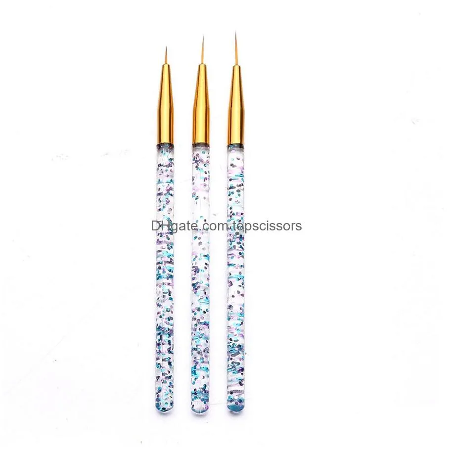 7/9/11/15mm nail art liner brush painting flower drawing french lines grid stripe acrylic uv gel pen diy manicure tools xbjk1912