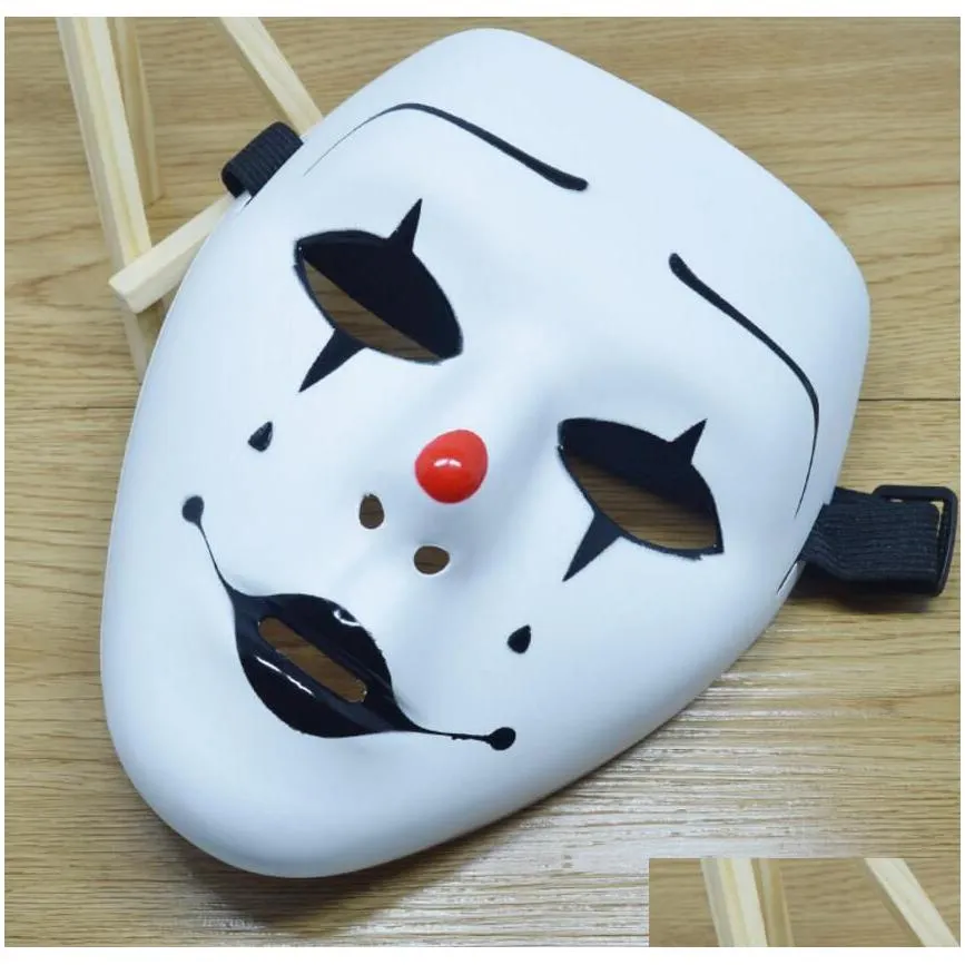 ghostly cute clown mask hand-painted street dance accessory for halloween parties - wholesale gift