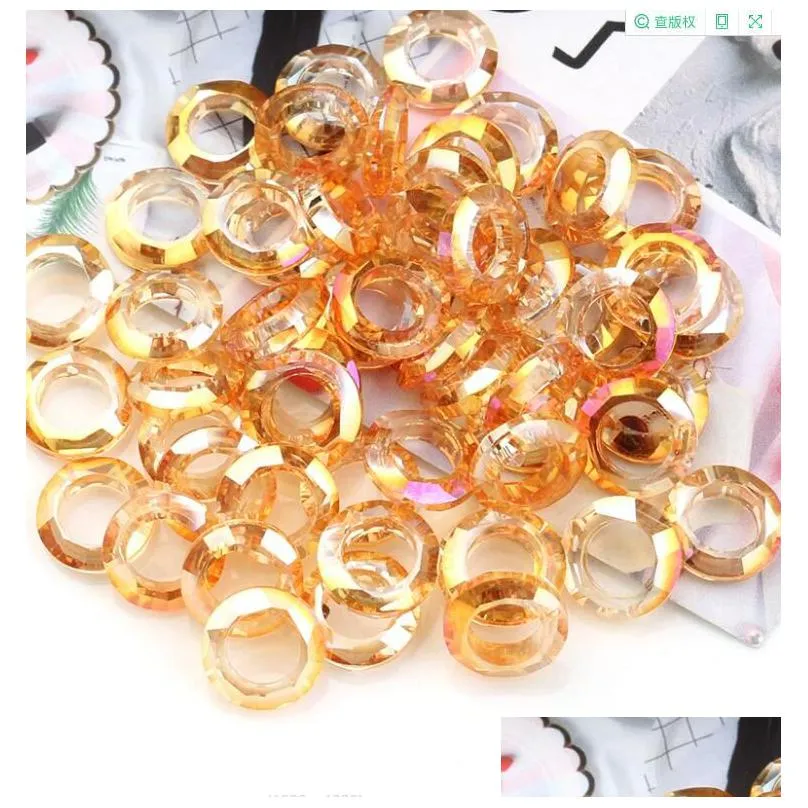 craftbeads loose crystal ring connectors - diy jewelry making 6mm-14mm glass rhinestones arts crafts