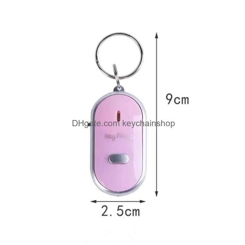 13 colors anti lost led key finder locator keychain voice sound whistle control locators keychains torch whistles keyring