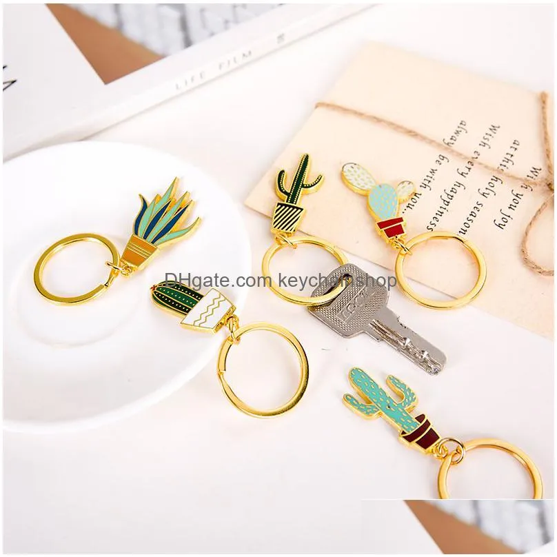 cactus keychains women succulent potted keyring succulent plants shaped keychain creative car key holder gift for friends