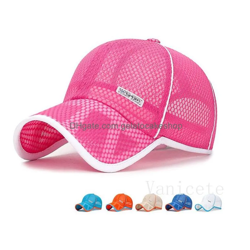 kids full mesh breathable mesh cap party favor student sun protection baseball caps fashion outdoor sports sunscreen hats sunshade hat