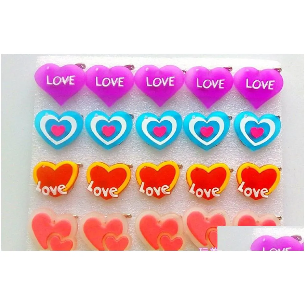 led light up flashing heart pins brooch party favor glowing rubber badge for valentines day christmas wedding birthday gifts event concert atmosphere