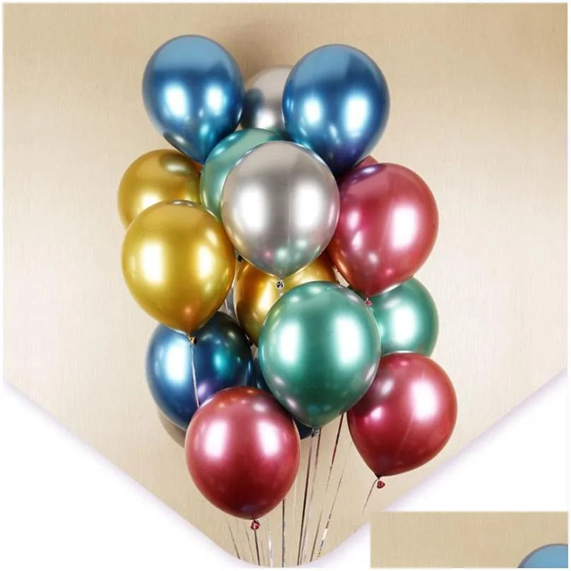 50pcs/lot colorful party balloon party decoration 10inch latex chrome metallic helium balloons wedding birthday baby shower christmas arch decorations