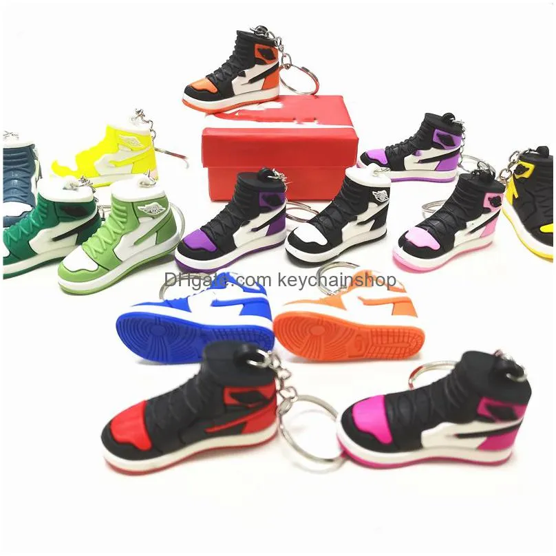 14 styles 3pcs/sets designer silicone 3d sneaker ball shirt keychain with red box men women high quality shoes keychains fashion basketball keychain and