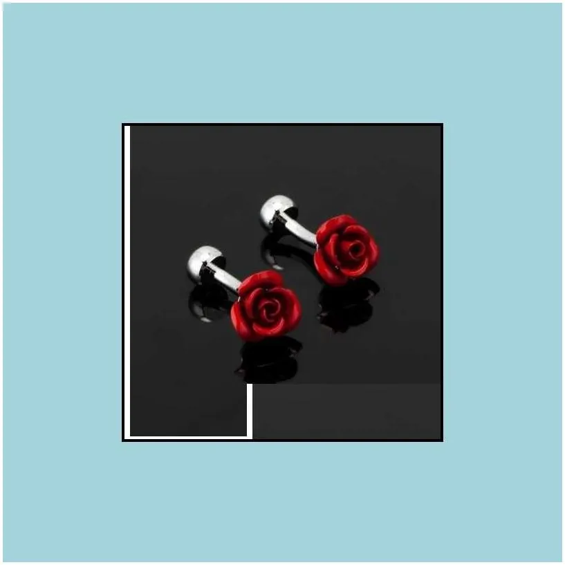 cuff links luxury fashion red rose cufflink for mens women vintage antique france shirt cuff links men jewelry drop delivery dhgarden