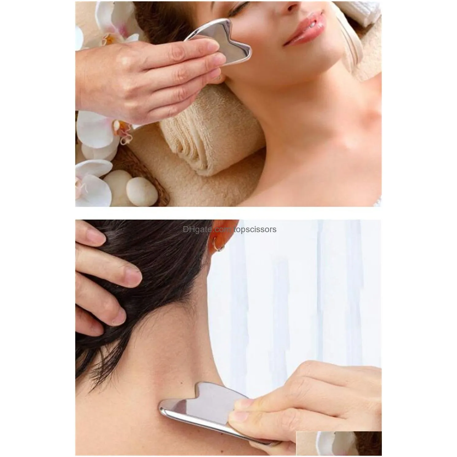 stainless steel gua sha scraping massage tool facial tool guasha for face body spa xb18