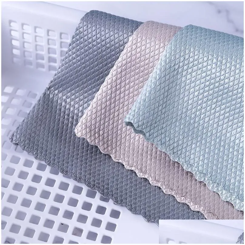 kitchen towel anti-grease wiping rags super absorbent microfiber efficient fish scale wipe cloth lint home washing dish mirror glass car cleaning towels