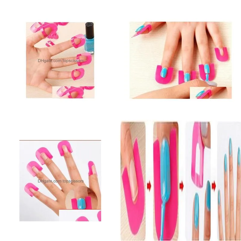 26 pcs set manicure finger nail art case design tips cover polish shield protector tool xb1