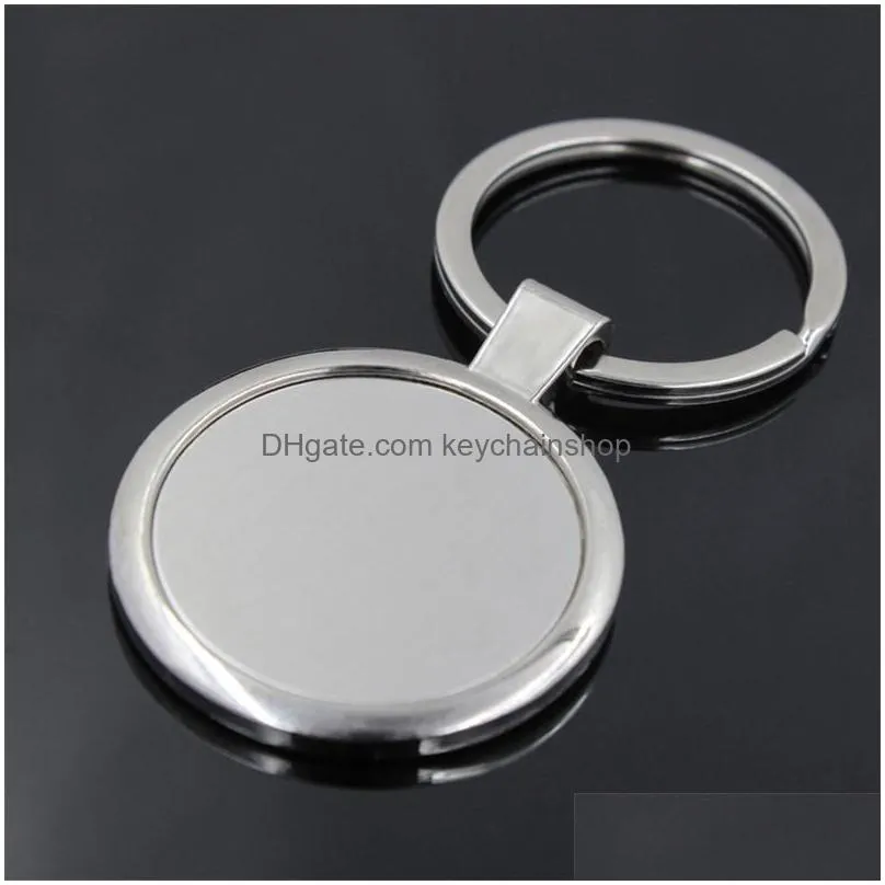 creative metal blank keychains advertising custom logo keyrings fashion for promotional gifts stainless steel key ring