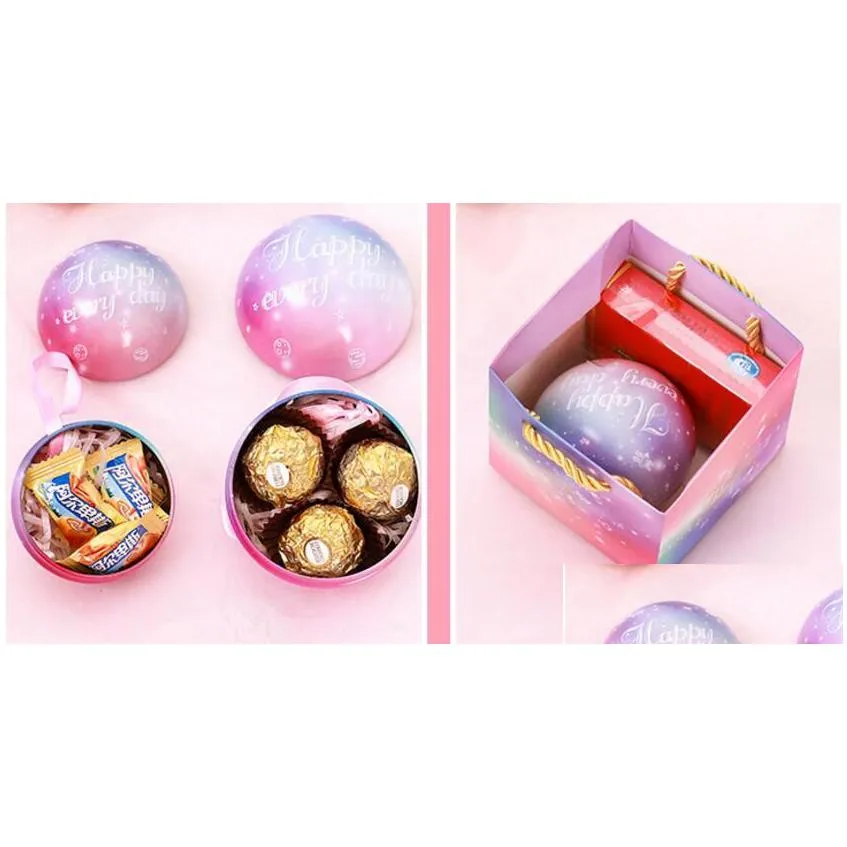 wedding candy box spherical wedding tinplate candy box round personality creative wedding gift box european knot selling