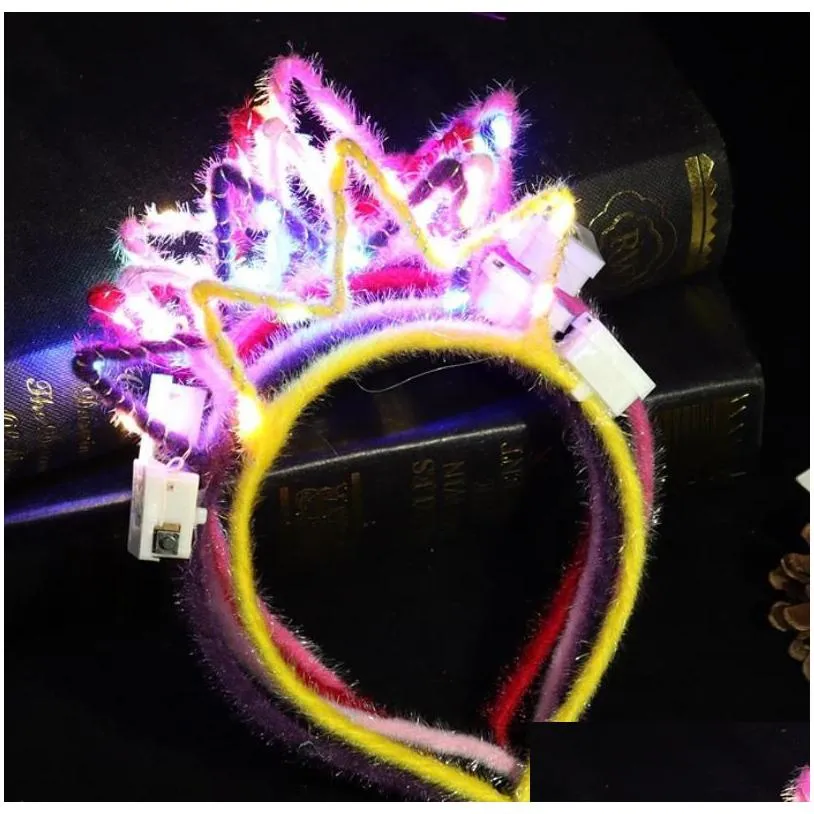 partyshine led rabbit cat ear crown headband neon glasses headdress for mardi gras birthdays weddings more.