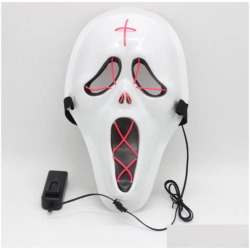 led light mask up funny mask from festival cosplay halloween costume three-speed flash mask bar dance 9 styles gift